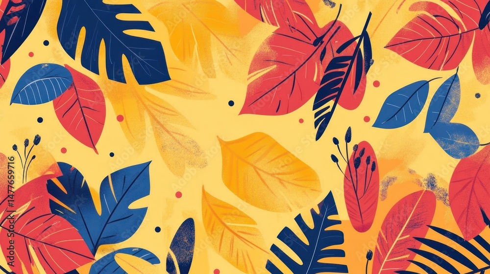 Fototapeta premium Vibrant autumnal leaves pattern (1)