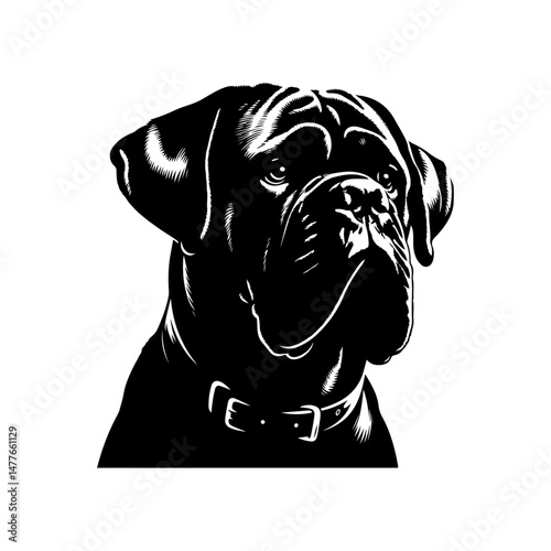 bullmastiff dog,silhouette vector file.