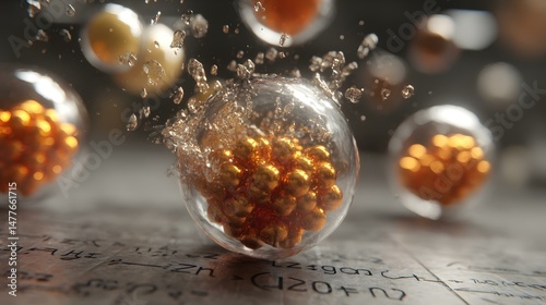 visual with entangled particles and math overlays
