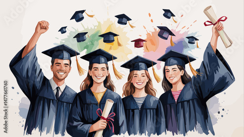 Graduation Celebration Illustration