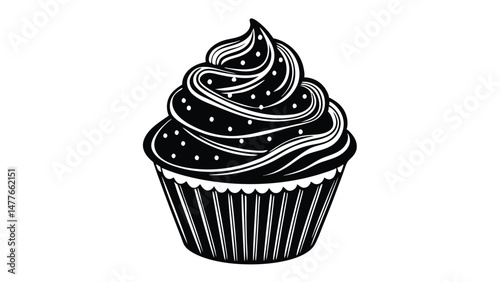 Cupcake with Frosting and Sprinkles