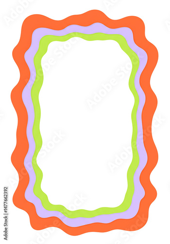 Colorful wavy frame creating vibrant border on white background