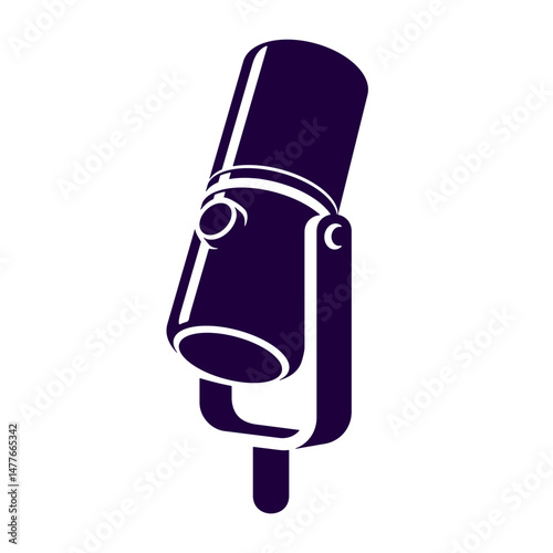 Modern microphone icon. Karaoke and podcast logo. Mike symbols vector illustration