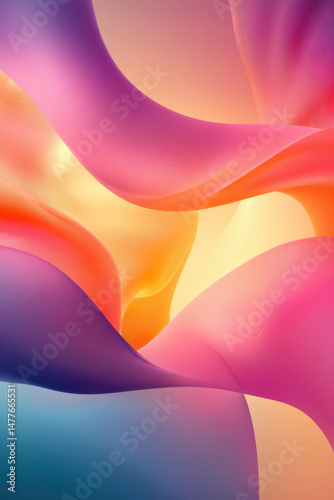 Abstract wave background, soft pink and bright orange wave