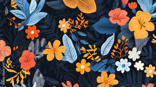 Vibrant floral and foliage pattern (7)