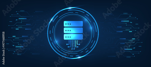data server artificial intelligence icon  futuristic modern cyber background