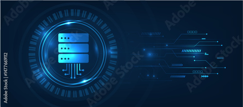 data storage help of artificial intelligence icon  futuristic modern cyber background