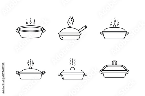 roasting pan line art vector illustration