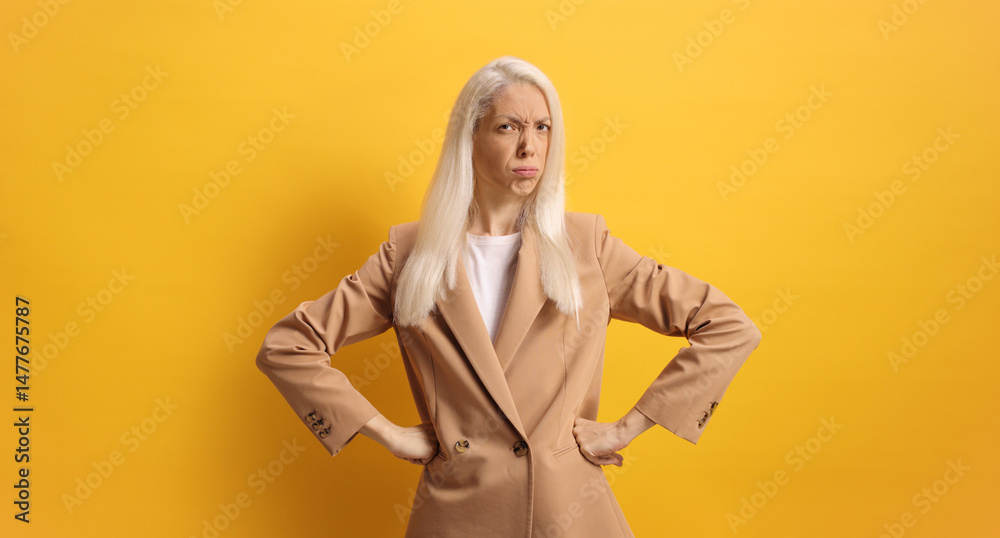 Fototapeta premium Angry woman posing