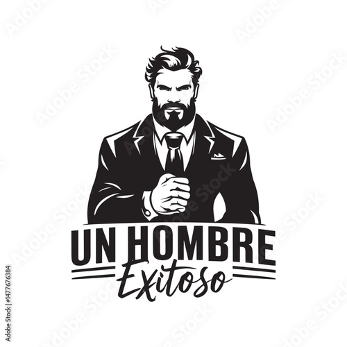 Un hombre exitoso, Man in a Suit vector illustration icon