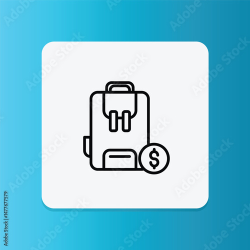 Backpack icon with dollar sign representing a student loan.
