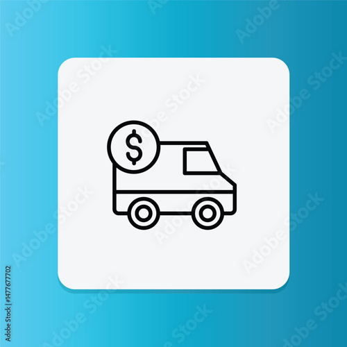 Car loan icon featuring a vehicle and a dollar sign.