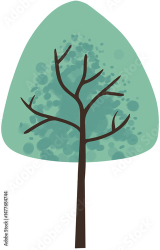 hand-drawn cartoon-style tree illustrations
