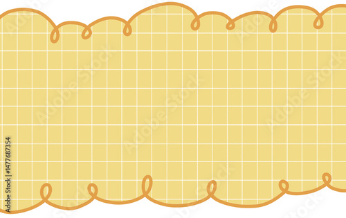 Cute Yellow Grid Notepad with Loopy Border
