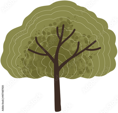 hand-drawn cartoon-style tree illustrations