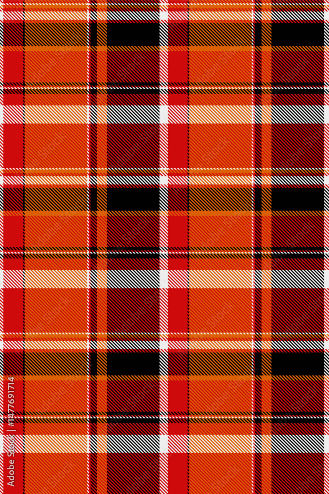 Obraz premium Soft background fabric texture, relax tartan plaid textile. Fit vector check seamless pattern in red and orange colors.