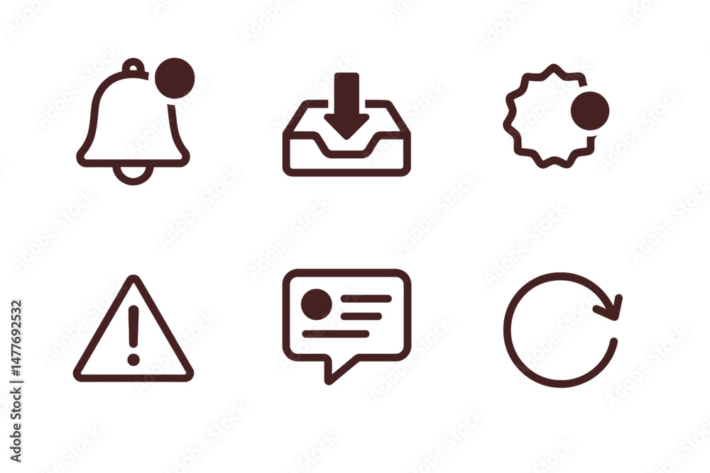 Notification and Alert Icons in Modern Style vector Notification and Alert Icons in Modern Style vector