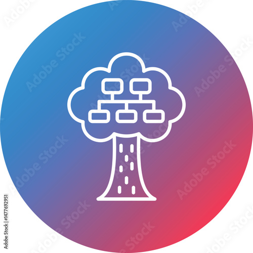 Ancestry Line Gradient Circle Background Icon