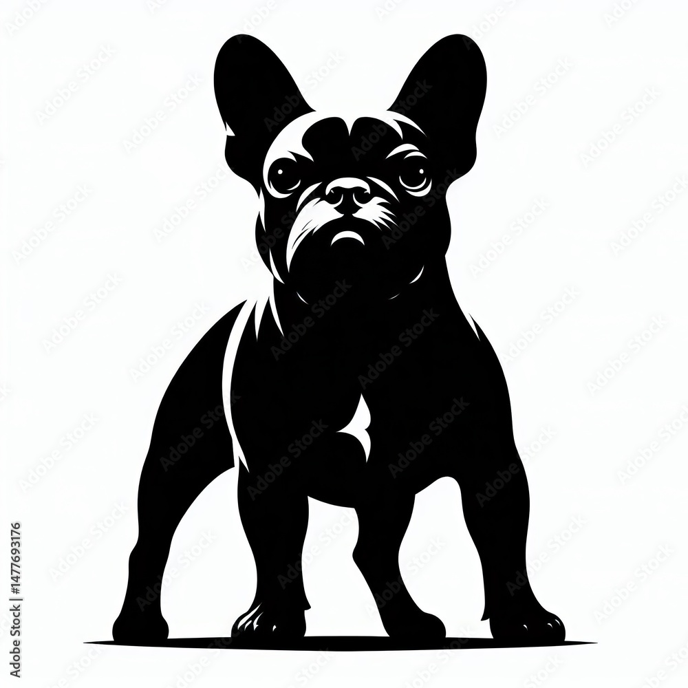 Fototapeta premium French Bulldog silhouette illustration