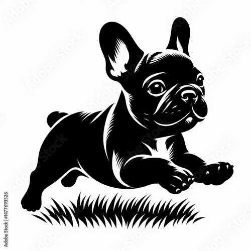 French Bulldog silhouette illustration