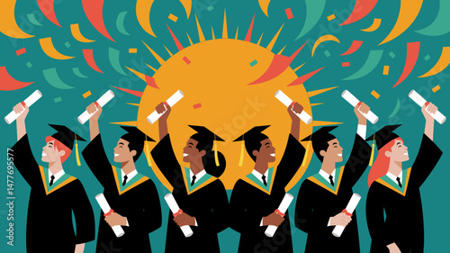 Graduation Celebration Illustration