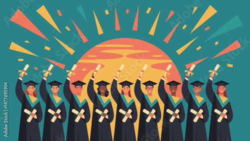 Graduation Celebration Illustration