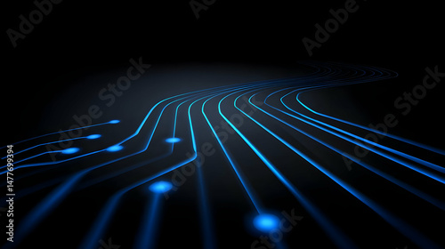 design with bright electric lines and glowing nodes