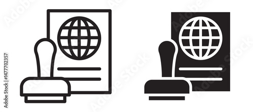 Visa icon in black modern and lines and solid