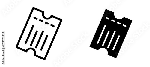 Ticket icon in black modern and lines and solid