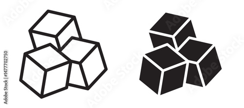 Sugar icon in black modern and lines and solid