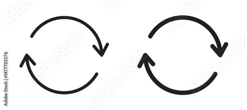 Refresh icon in black modern and lines and solid