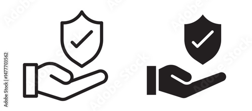 Policyholder icon in black modern and lines and solid