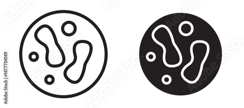 Microorganism icon in black modern and lines and solid