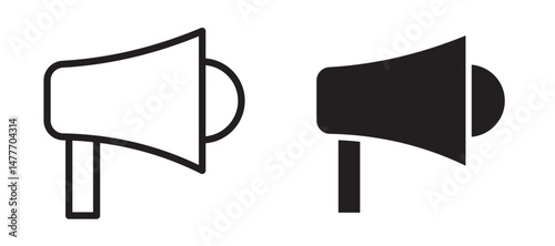 Loud Speaker icon in black modern and lines and solid