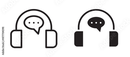 Live chat icon in black modern and lines and solid