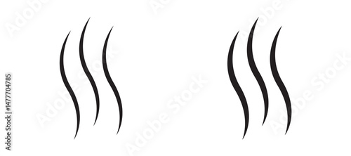 Heat icon in black modern and lines and solid
