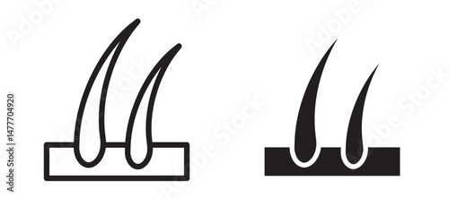 Hair icon in black modern and lines and solid