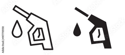 Fuel icon in black modern and lines and solid