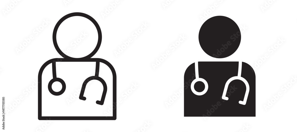 Doctor icon in black modern and lines and solid Doctor icon in black modern and lines and solid