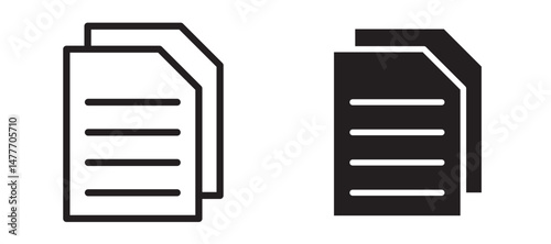 Copy icon in black modern and lines and solid