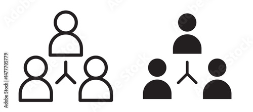 Collaboration icon in black modern and lines and solid