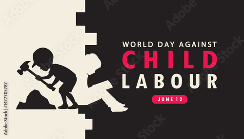 world day against child labour vector concept design