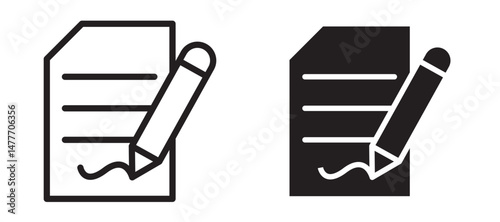 Agreement icon in black modern and lines and solid