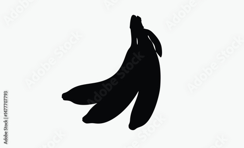 banana fruit silhouette, black banana vector, tropical fruit icon, bunch of bananas, sweet fruit shape, minimal fruit design