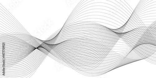 Technology and business wave lines on transparent background. Frequency sound wave, twisted curve lines with blend effect.