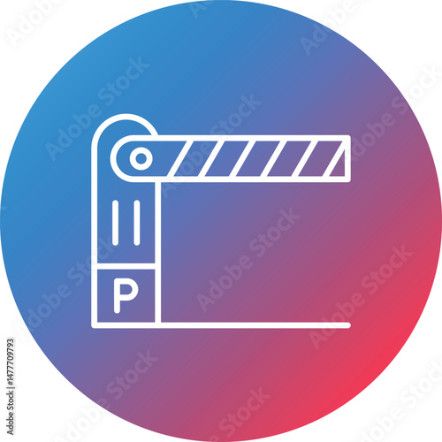 Parking Barrier Line Gradient Circle Background Icon
