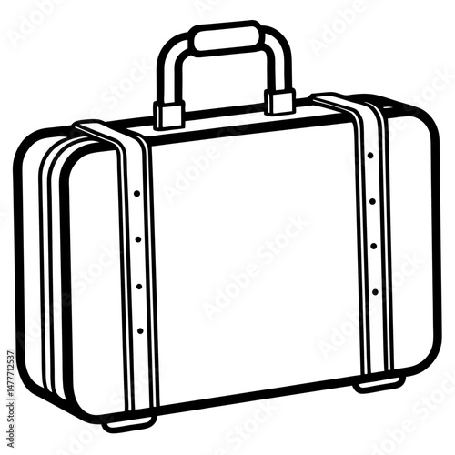 Black Suitcase Silhouette Vector on White Background