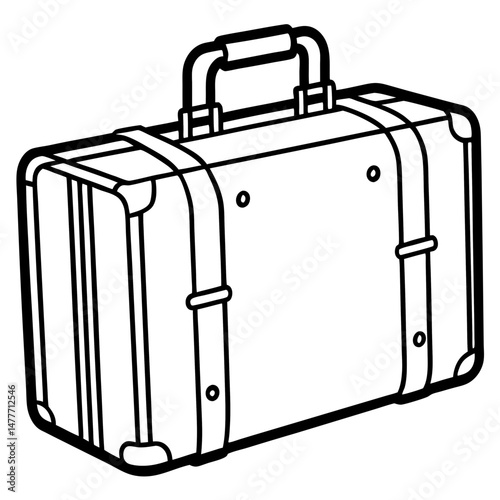 Black Suitcase Silhouette Vector on White Background