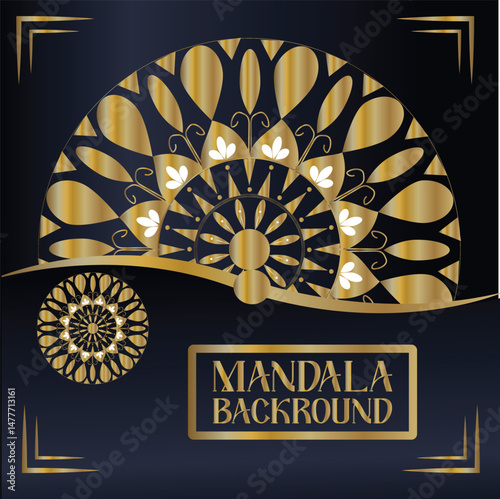 Artistic Luxury Mandala Background in Gold Gradient