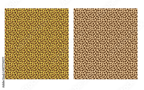 Seamless leopard print pattern featuring bold animal skin spots in warm orange and brown tones. Ideal for fabric, fashion design, wallpaper, backgrounds, and textile projects. High-resolution vector i